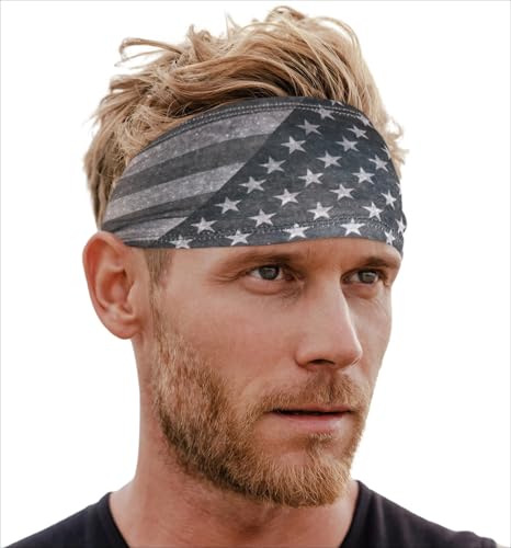 Image of Tough Headwear Tough Outfitters Headband for Men - Mens Headbands - Working Out Sports Performance Head Bands - Athletic Cycling Running Sweat Band, Football Headbands - Sweat Bands Men /Women