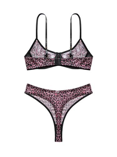 Image of Lilosy Sexy Mesh Sheer Underwire Push Up Lingerie Set Lingerie Set