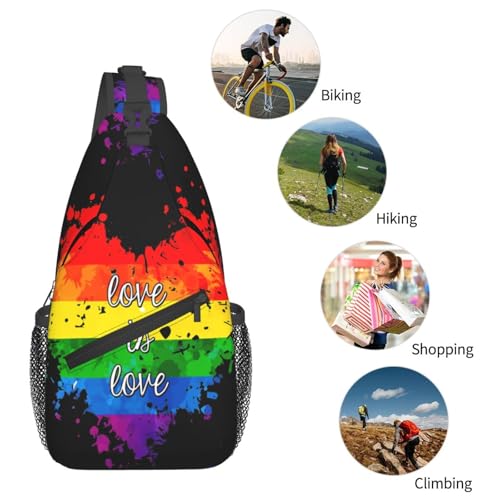 Morrales de pecho Rainbow Pride Love Is Love azul miniatura 5