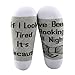 PXTIDY 1Pairs Crochet Gifts Socks Crochet Kits Lovers Gift Ideas If I Look Tired It's BecauseI've Been Hooking All Night Socks (Cotton, Hooking All Night sock)