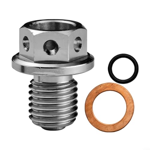 ZMdooreasy Vite di scarico dell'olio per moto e scooter con tecnologia magnetica per catturare contaminanti e particelle metalliche (argento)