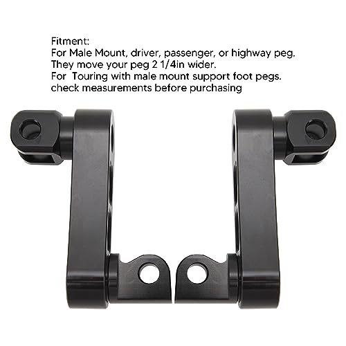 Staffa Estensione Pedane Moto Regolabile 360° Alluminio per con Supporto Male Mount Kit Montaggio Incluso