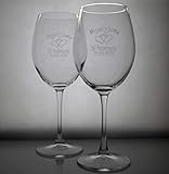 Estuche de 2 copas de vino grabadas y personalizadas con el texto o dedicatoria que usted desee