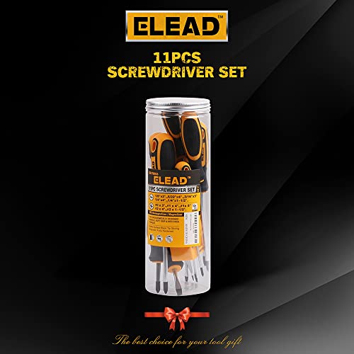 Elead 11Pcs Screwdriver Set 5 Phillips And 5 Slotted Tips Magnetic Screwdriver Set Screw Driver Work On Small Screws As Well As Large. Magnetizer Demagnetizer For Screwdriver Tips Bits And Small Tools #TOP1