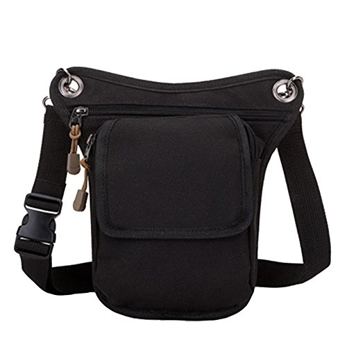 Herren Beintasche Reiten Tragetasche Taille Hüfttasche Bein Hip Gürteltasche Sport Outdoor Taktische Militär Schwarz Cover