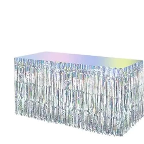 Jupes de table pour discothèque et soirées à thème avec reflets arc-en-ciel vibrants