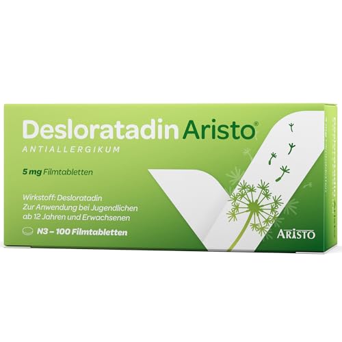 Desloratadin 100 Tabletten 5 mg Bei Heuschnupfen Nesselsucht & allergischen Symptomen macht nicht schläfrig - langanhaltende Wirkung