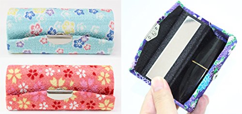 Set of 2~Cute Japanese Flower Style Lipstick Case Holder w Mirror Gift US Seller