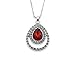 Red Birthstone Pendant Necklace - Lab Created - Silver Chain - Oval Iced Out Crystal