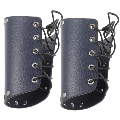 Balacoo 1 Pair Archery Bracers Leather Arm Guards Professional Equipment Wear-Resistant Adjustable Arm Protectors