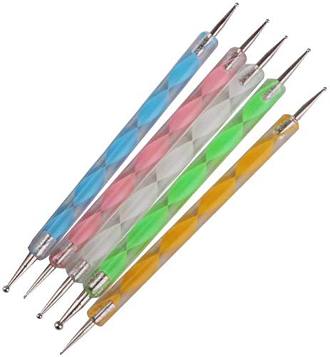 Nail Art Dotting Marbleizing Tool Pen for Nail Decoration Stamping, 5 Pieces-image-29