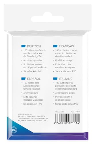 Ultimate Guard UGD010001 Classic Soft Sleeves Standardgröße Kartenhüllen, Transparent, 66x93
