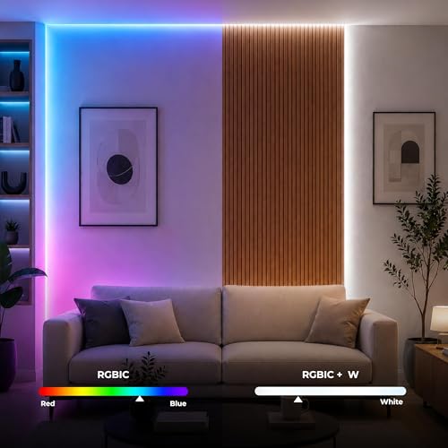 Image of APEX LIGHT RGBIC + W Smart LED Strip Light | Multi-Color RGBIC + 6000K Pure White LEDs | Alexa & Google Compatible | Music Sync with Dynamic Modes | App Control | 1 Year Warranty