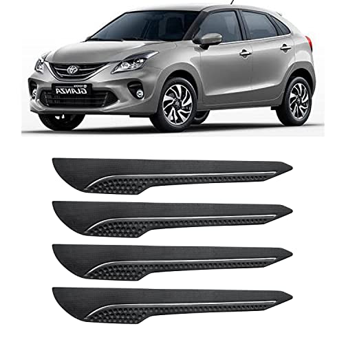 Image of AOSIS-Car Bumper Protector /Bumper Guard for Toyota Glanza with Single Chrome Stripe (4-Pcs)