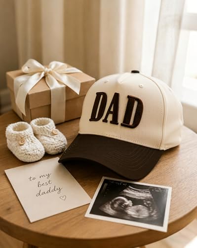 Image of Dad Hats for Men, Vintage Two Tone Hat, New Dad Gifts for Husband, Fathers Day Birthday Gifts from Daughter Son Wife