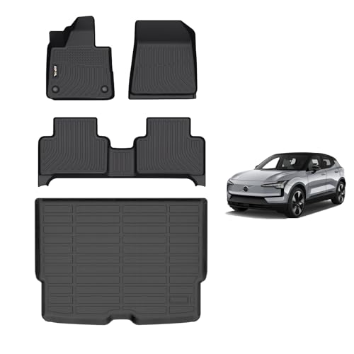 AIPOIL® Conjunto de tapetes de chão e forro de carga para 2025 Volvo EX30 proteção para todos os climas TPE antiderrapante conjunto completo automotivo acessórios de tapetes de carro personalizados