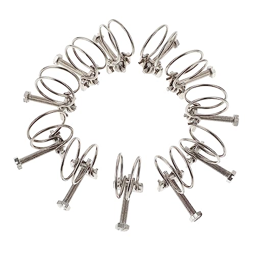 HOUDERCO Stainless Steel Clamp Kit 10pcs Double Wire Hose Clamps Large Size for Water Hoses Wire Clamps Fasteners
