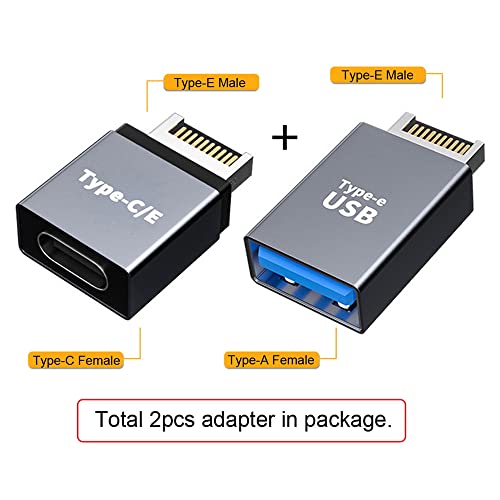 Image of xiwai 2pcs USB 3.1 Front Panel Header Male Type-E to Type-A & Type-C USB-C Motherboard Extension Data Adapter