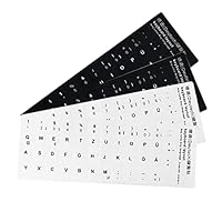 4 Stück Deutsche Tastaturaufkleber Mit Weißen Buchstaben - Geeignet Für Jede Standard-, Laptop- Und Apple-Tastatur