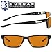 Gunnar - Gaming and Computer Glasses - Blocks 98% Blue Light - Riot, Onyx, Amber Max Tint, 57 mm
