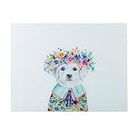 Mikasa Tipperleyhill Glass Worktop Protector, Quirky Colourful Illustrated Dog Worktop Saver, Easy to Clean Surface Protector, Kitchen Improvement, 40 x 30cm
