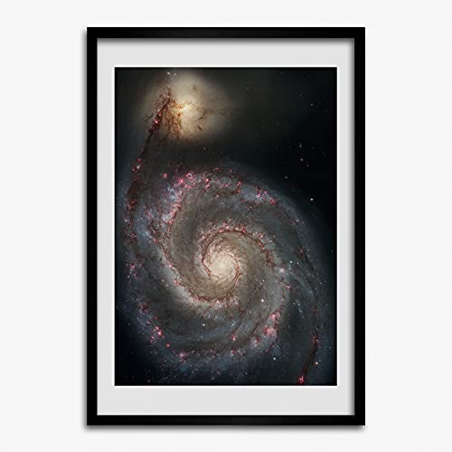 Tableau 50x70 cm Peinture Nébuleuse avec Cadre en Bois MDF Tulup pour Salon