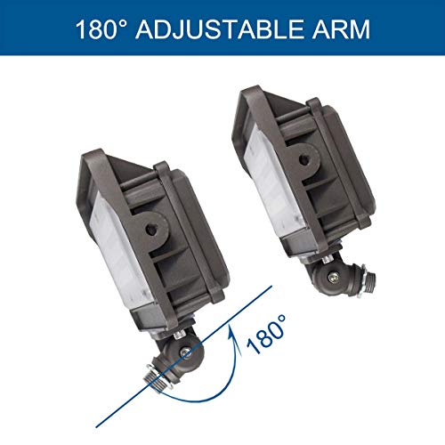 DAKASON (2 Pack) 50W LED Flood Light, Dusk-to-Dawn Photocell, 180° Adjustable Arm, Replaces 150-200W HPS/MH, IP65 Waterproof Outdoor Security Lighting Fixture, 100-277Vac 5000K 6000lm, ETL Listed - Image 4