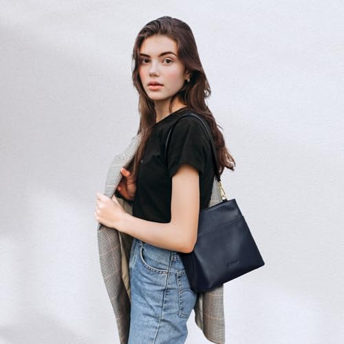 Image of Kattee Leather Handbags for Women 2026, Soft Shoulder Tote Crossbody Purses Bucket Bags with 2 Detachable Straps