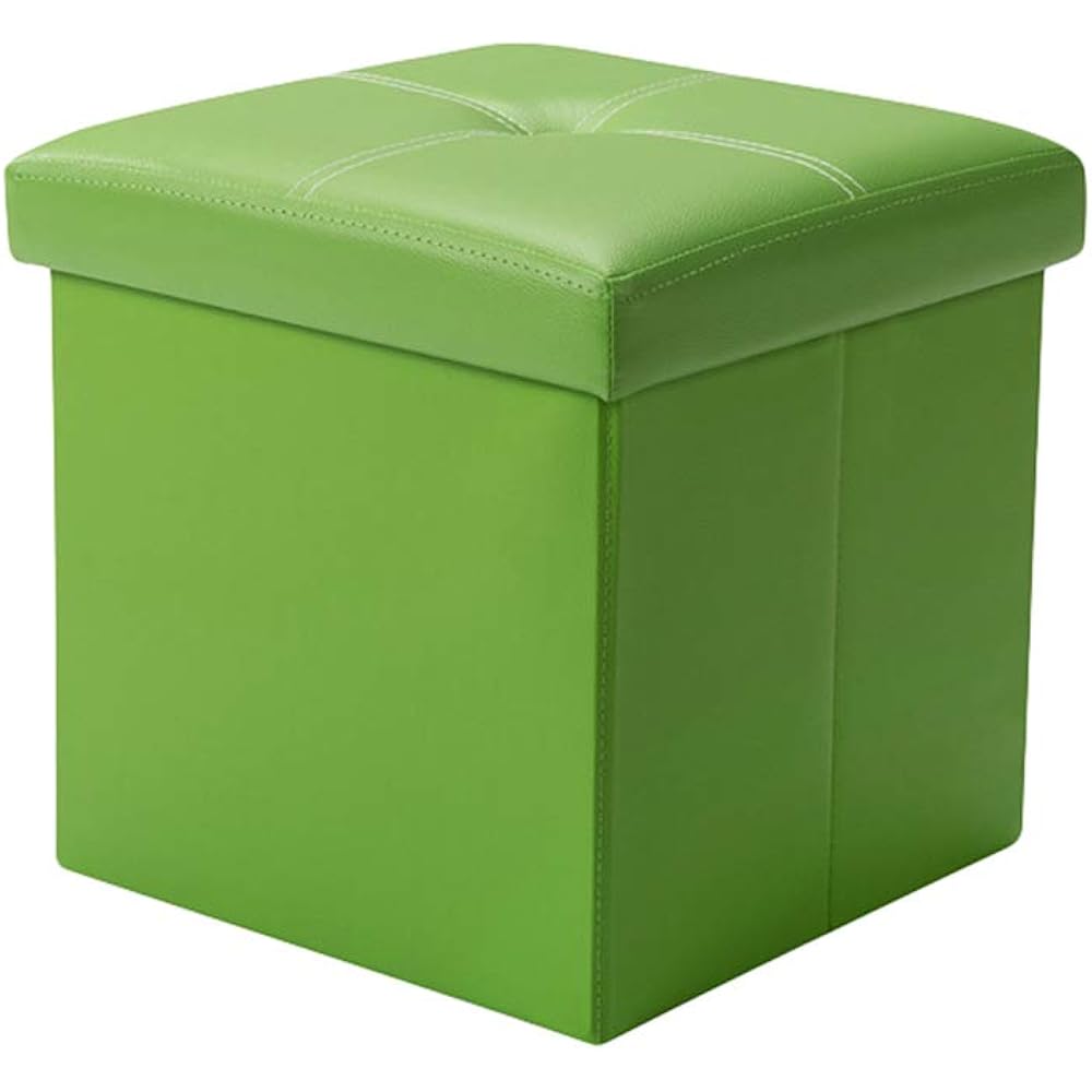 LvRaoo Storage Ottoman PU Leather Folding Plain Cube Single Seat Foot