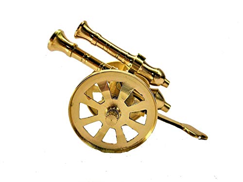 Image of Handmade Vintage Dummy Brass Cannon Home Decor Decorative Showpiece (5 Inches, Gold)