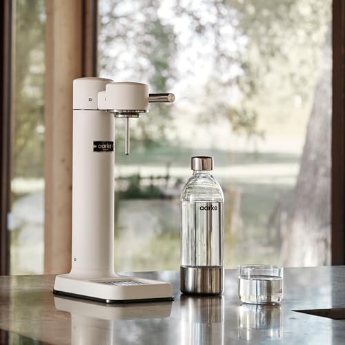 Image of Aarke Carbonator 3 - Premium Sparkling Water Maker, Matte White | Stainless Steel, Cordless Soda Maker for Home, Carbonated Water Machine, BPA-free PET Bottle Included