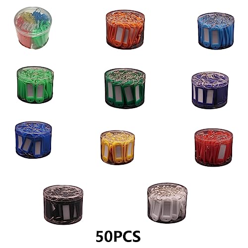 WUUISDNX 50 pièces étiquette identificateur coloré marqueur étiquettes suspendus porte-clés bagages maison hôtel hôtel cartes de Classification outils, Orange, 6x2.2cm – vue 4