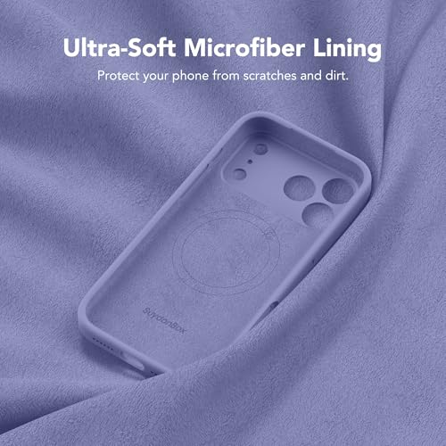 Image of Magnetic for iPhone 17 Pro Case, Compatible with MagSafe, [Full Camera Protection][Screen Protector] Silicone Shockproof Protective Phone Case for iPhone 17 Pro 6.3 inch, Lavender Gray