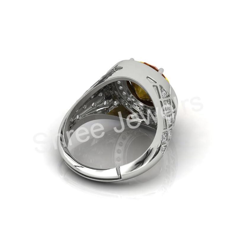 Bague en saphir jaune naturel rond et réglable pour homme et femme Shree Jewelrs