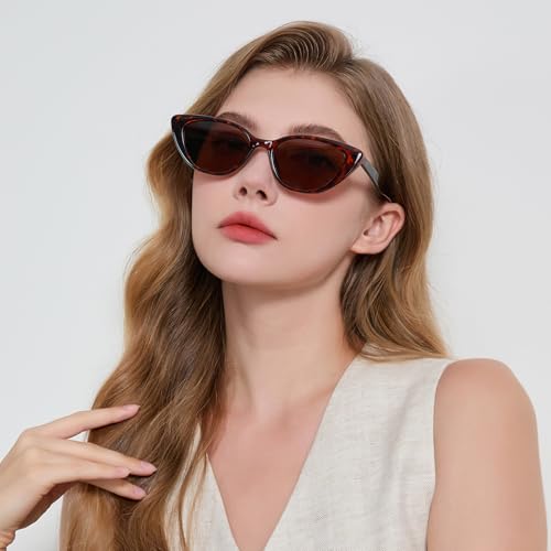 Narrow Small Retro Polarized Cat Eye Sunglasses for Women Trendy Driving Glasses3