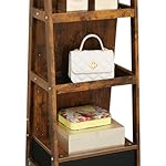 360 Swivel Full Length Mirror Jewelry Cabinet - Standing Armoire With Built-In Mirror & 3 Lockable Drawers (Rustic Brown) - Perfect for Her - Image 4