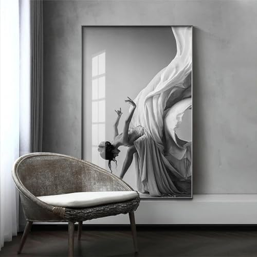 Peinture sur toile de fille dansante dsdsgog cadre interne 30x40cm