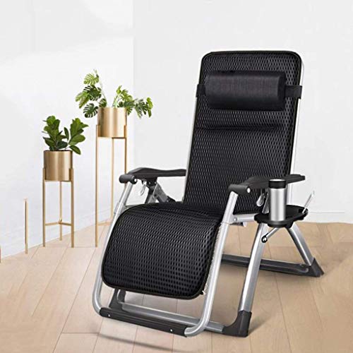 Chaise longue inclinable pliable Zero Gravity noire pour extérieur