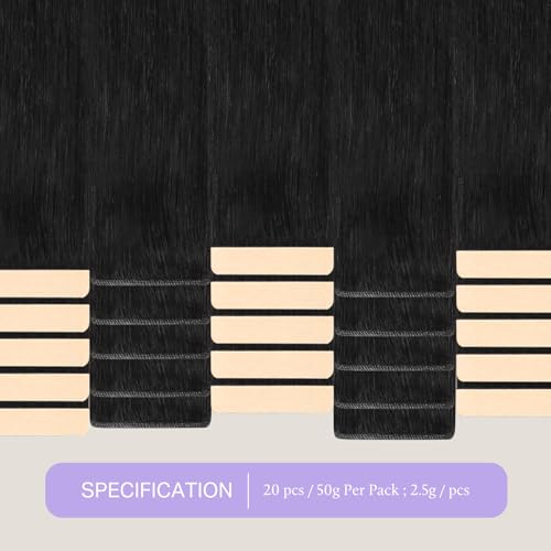Image of DOORES Genius Tape in Hair Extensions Human Hair, 20 Inch 50g 20PCS