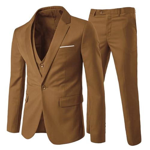 Allthemen Anzug Herren Slim Fit 3 Teilig Anzüge Herrenanzug Sakko für Hochzeit Business Kaffee S Allthemen Anzug Herren Slim Fit 3 Teilig Anzüge Herrenanzug Sakko für Hochzeit Business Kaffee S