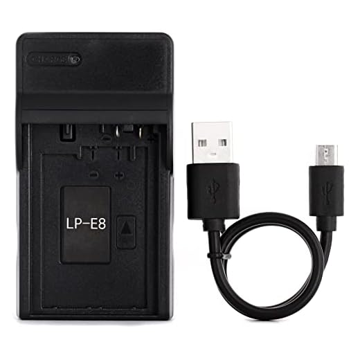 LP-E8 USB Laddare för Canon EOS 550D, EOS 600D, EOS 650D, EOS 700D, EOS Kiss X4, X5, X6i, EOS Rebel T2i, EOS Rebel T3i, EOS Rebel T4i, Rebel T5i Kamera och Mer