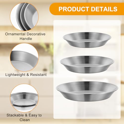 Tobeelec AM554057_1_DB4YJ9WJ 3 Pcs Stainless Steel Pie Pan Set thumb #3