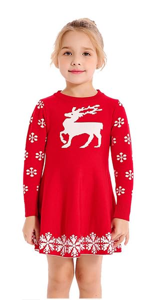 Robe Pull Fille Hiver - Manches Longues, Motif Losange, Tissu épais, Pour Anniversaire Ou Quotidien