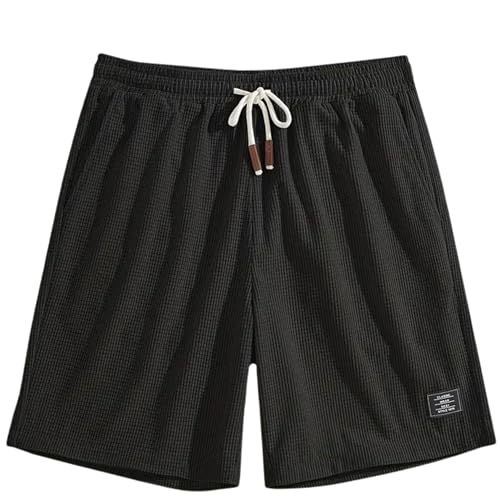 Image of FABRIPPLE Men's Slim Fit Knitted Short for Summer | Stretchable Fabric | Breathable & Lightweight | Casual Lounge Short with Elastic Waistband & Drawstring