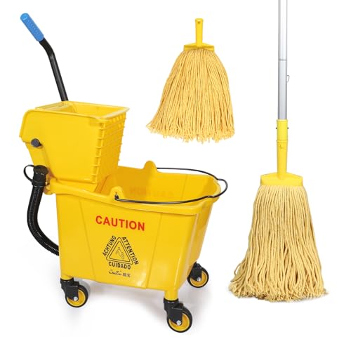 35-Qt Commercial Floor Cleaning Mop Bucket with Accessories