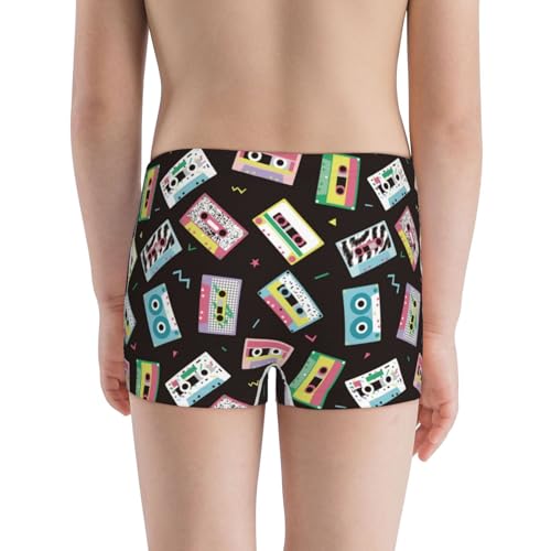 Boys' Cotton Boxer Brief Soft Underwear-Colorful Retro Tape3