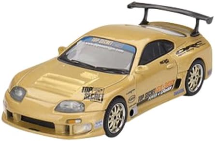 Mini GT 1/64 Toyota Supra (A80) GT-300 Top Secret Gold (alça direita) Produto acabado MGT00961-BL