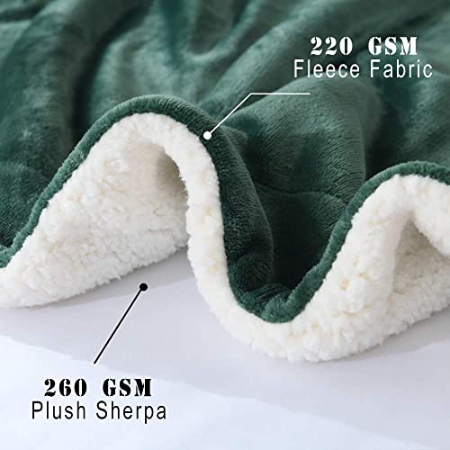 Nanpiper Throw Blanket Reversible Sherpa Flannel Blanket Super Soft Fuzzy Plush Fleece Microfiber For Bed/Couch(60"X80",Olive Green) #TOP3