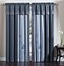 Chezmoi Collection Vienna 4-Pieces Gray Blue Embroidered Floral Window Curtain Set w/Tassels