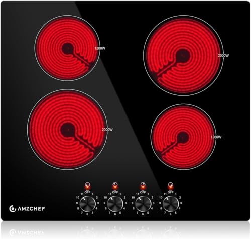 AMZCHEF 24 Inch Bulit-in Electric Cooktop